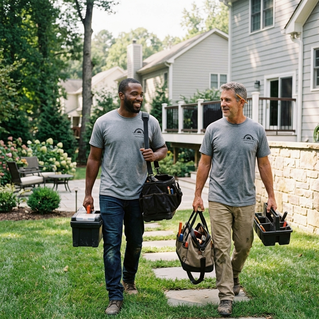 Dunwoody Deck Builders crew walking a jobsite in Dunwoody GA
